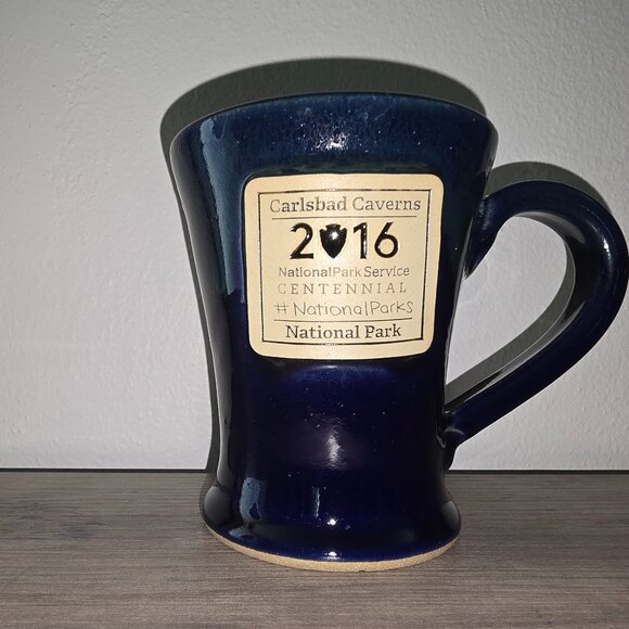 Carlsbad Cavern Stoneware Mug Blue - Picture 1 of 5